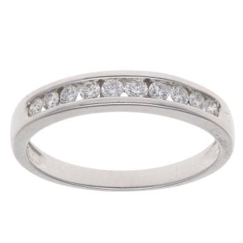 18ct White Gold 0.33ct Brilliant Cut Diamond Half Eternity Ring
