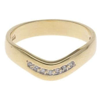 18ct Yellow Gold 0.05ct Brilliant Cut Diamond Wishbone Ring