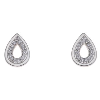 925 Sterling Silver Cubic Zirconia Teardrop Stud Earrings