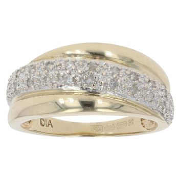 9ct Yellow Gold 0.10ct Diamond Crossover Ring