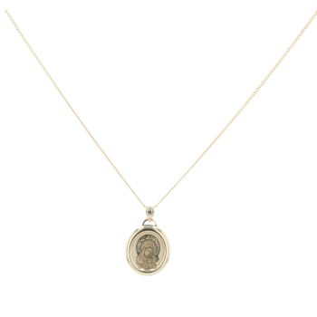 Children's 14ct Yellow Gold Our Lady Pendant And Chain 18"