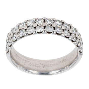9ct White Gold 1.35ct Diamond Two Row Eternity Ring