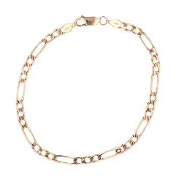 9ct Yellow Gold Figaro Bracelet 7.5"