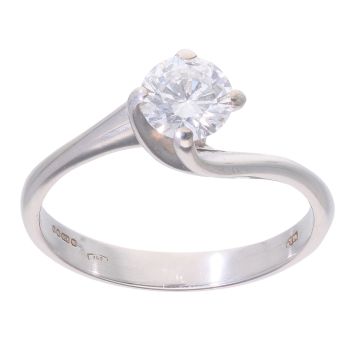 18ct White Gold Solitaire 0.75ct Diamond Ring