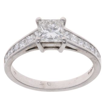 Platinum 1.20ct Princess Cut Diamond Solitaire Ring