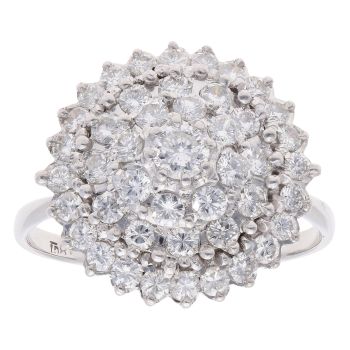 18ct White Gold 1.50ct Brilliant Cut Diamond Cluster Ring