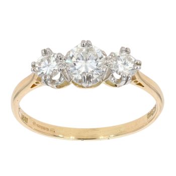 18ct Yellow Gold 1.50ct Diamond Trilogy Ring