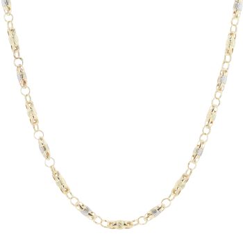 14ct Yellow And White Gold Greek Key Chain 20"