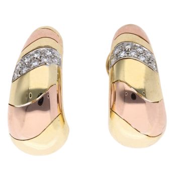 18ct Yellow And Rose Gold 0.35ct Brilliant Cut Diamond Earrings