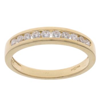 18ct Yellow Gold 0.33ct Brilliant Cut Diamond Half Eternity Ring