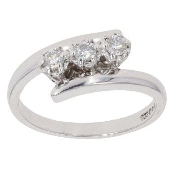 18ct White Gold 0.25ct Diamond Trilogy Ring