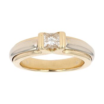18ct White And Yellow Gold 0.40ct Diamond Solitaire Ring