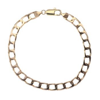 9ct Yellow Gold Curb Bracelet 9"