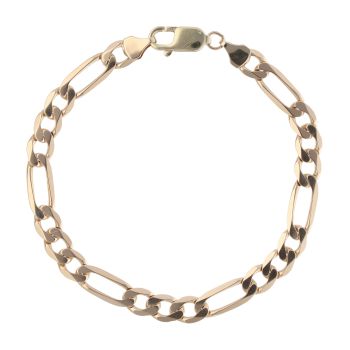 9ct Yellow Gold Figaro Bracelet 8.5"