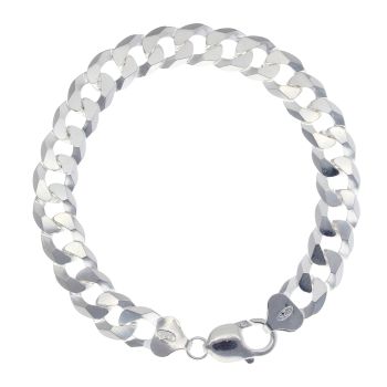Silver Curb Bracelet 8.5" By Icesia