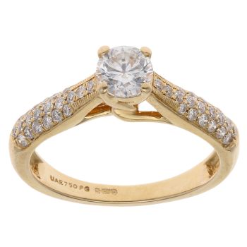 18ct Yellow Gold 0.95ct Brilliant Cut Diamond Solitaire Ring