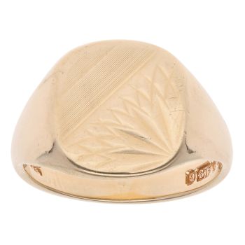 9ct Yellow Gold Patterned Signet Ring