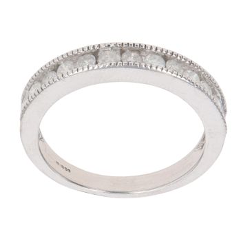 9ct White Gold 0.50ct Brilliant Cut Diamond Half Eternity Ring