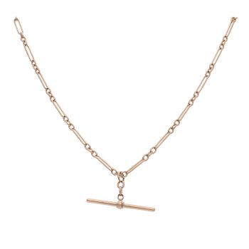 9ct Yellow Gold Fancy T-Bar Chain 16"