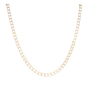 9ct Yellow Gold Square Link Curb Chain 18"