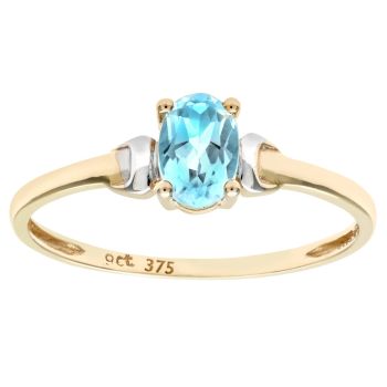 9ct Yellow Gold Blue Topaz Ring