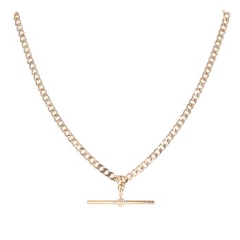 9ct Yellow Gold T-Bar Curb Chain 20"