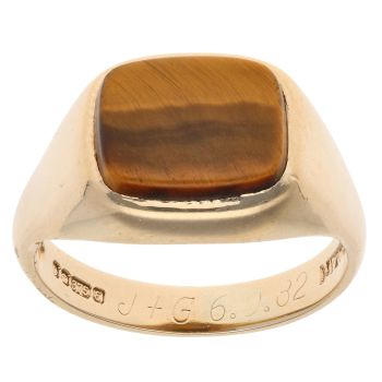 9ct Yellow Gold Tiger's Eye Signet Ring