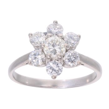 18ct White Gold 2.00ct Daisy Cluster Ring
