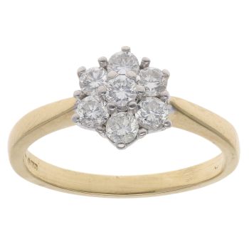 18ct Yellow Gold 0.50ct Brilliant Cut Diamond Cluster Ring