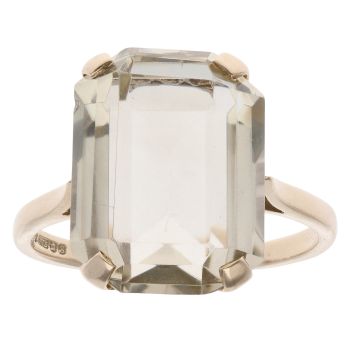 9ct Yellow Gold Prasiolite Single Stone Ring