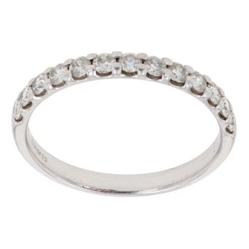 9ct White Gold 0.50ct Brilliant Cut Diamond Half Eternity Ring