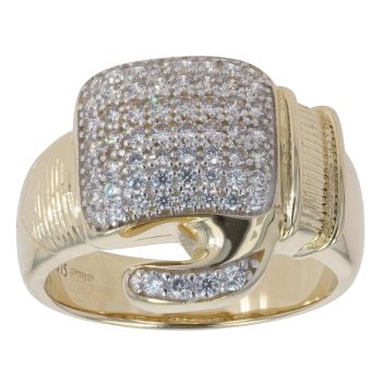 9ct Yellow Gold Cubic Zirconia Boxing Glove Ring