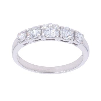 Platinum 1ct 5 Stone Diamond Ring