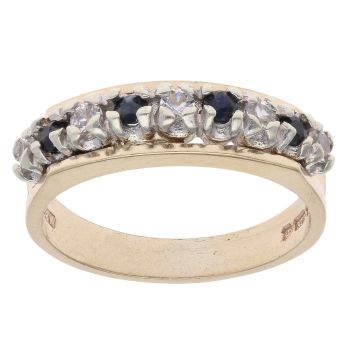 9ct Yellow Gold 0.20ct Diamond and Sapphire Ring