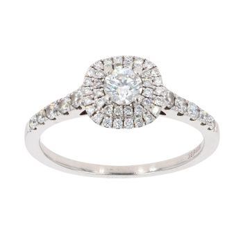 18ct White Gold 0.60ct Brilliant Cut Diamond Cluster Ring