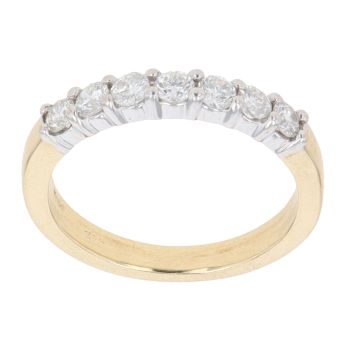 18ct Yellow Gold 0.50ct Brilliant Cut Diamond Half Eternity Ring