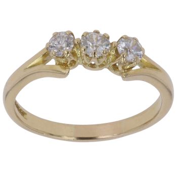 18ct Yellow Gold 0.50ct Brilliant Cut Diamond Trilogy Ring