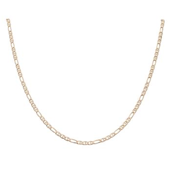 9ct Yellow Gold Flat Marine Figaro Chain 22"