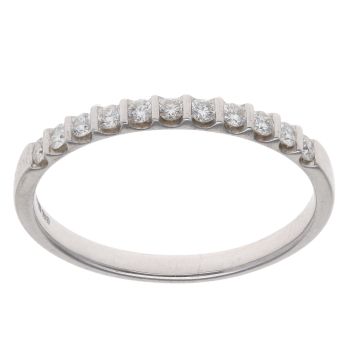 18ct White Gold 0.25ct Brilliant Cut Diamond Half Eternity Ring