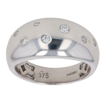 9ct White Gold 0.20ct Diamond Fancy Ring