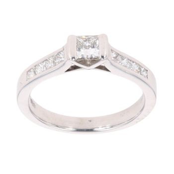 Platinum 0.70ct Princess Cut Diamond Solitaire Ring