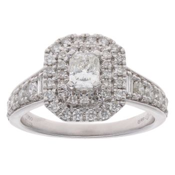 Platinum 1.15ct Diamond Cluster Ring