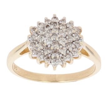 9ct Yellow Gold 0.50ct Brilliant Cut Diamond Cluster Ring