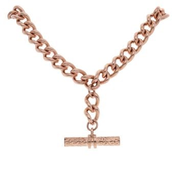 9ct Rose Gold Albert T-Bar Chain 18"