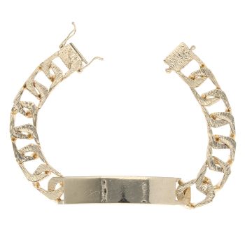 9ct Yellow Gold ID Curb Bracelet 7.5"