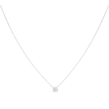 9ct White Gold 0.50ct Lab Grown Brilliant Cut Diamond Solitaire Pendant and Chain 18"