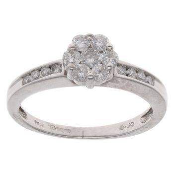 18ct White Gold 0.50ct Brilliant Cut Diamond Cluster Ring