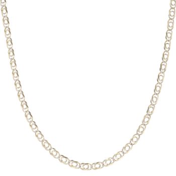 9ct Yellow and White Gold Diamond Cut Fancy Chain 18"