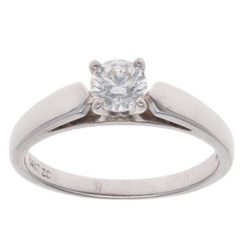 14ct White Gold 0.50ct Brilliant Cut Diamond Solitaire Ring