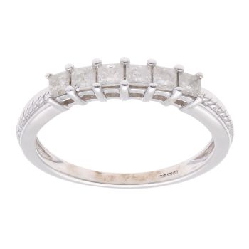 9ct White Gold 0.40ct Princess Cut Diamond Eternity Ring